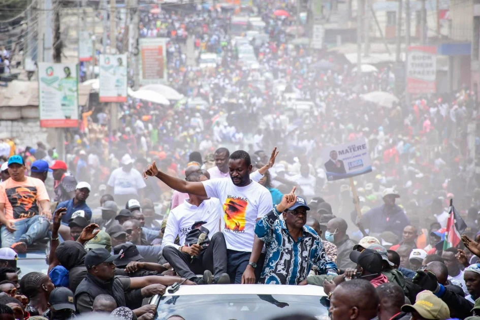 Linda Mwananchi leaders at a Nairobi rally